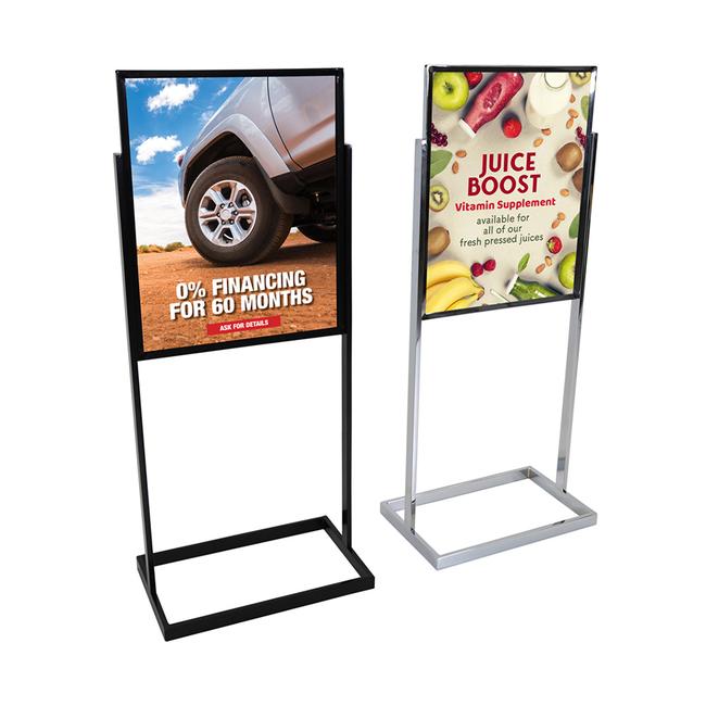 Heavy Duty Information Center 22x28 Bulletin Sign Holders (10 Brochure  Holders) in Black and Silver