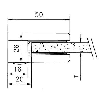 Small Glass Clamp for Mounting on Walls