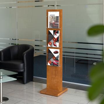 Double-Sided Wooden Brochure Stand