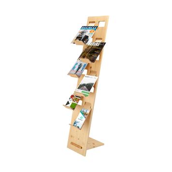 Spruce Wood Brochure Stand With 6 Leaflet Trays