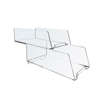 Acrylic Shelf Display, 2 Tier, Clear Portable Shelf Rack