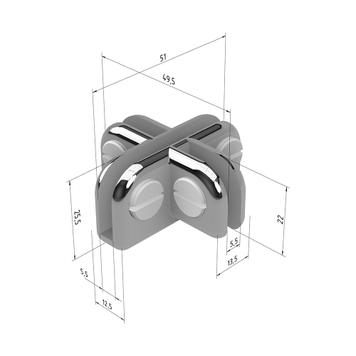 Chrome Plated Panel Connectors