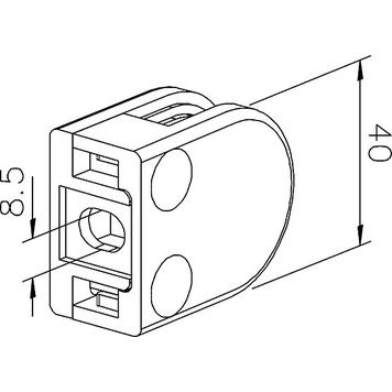 Small Glass Clamp for Mounting on Walls