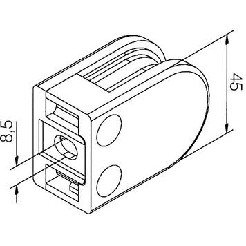 Small Glass Clamp for Mounting on Walls