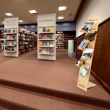 Spruce Wood Brochure Stand With 6 Leaflet Trays