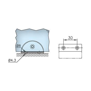 Flat Glass Holder for Wallmounting